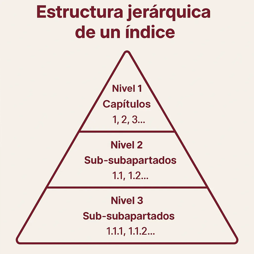 ¿Cual es la estructura para un índice?