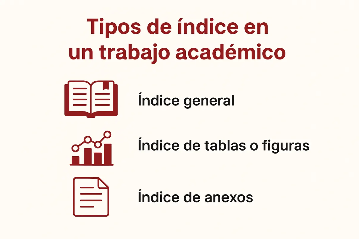 Tipos de índice en un trabajo académico